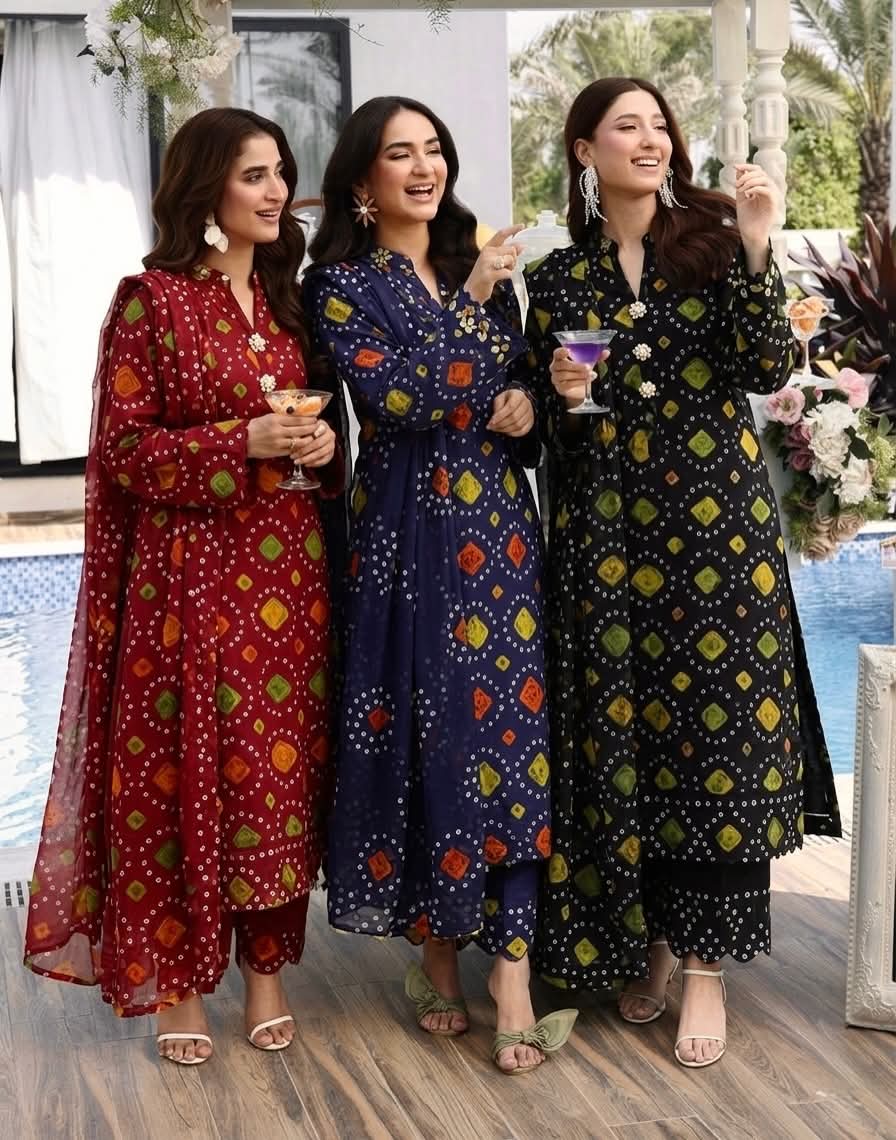 3pc Lawn Chunri Summer Dress