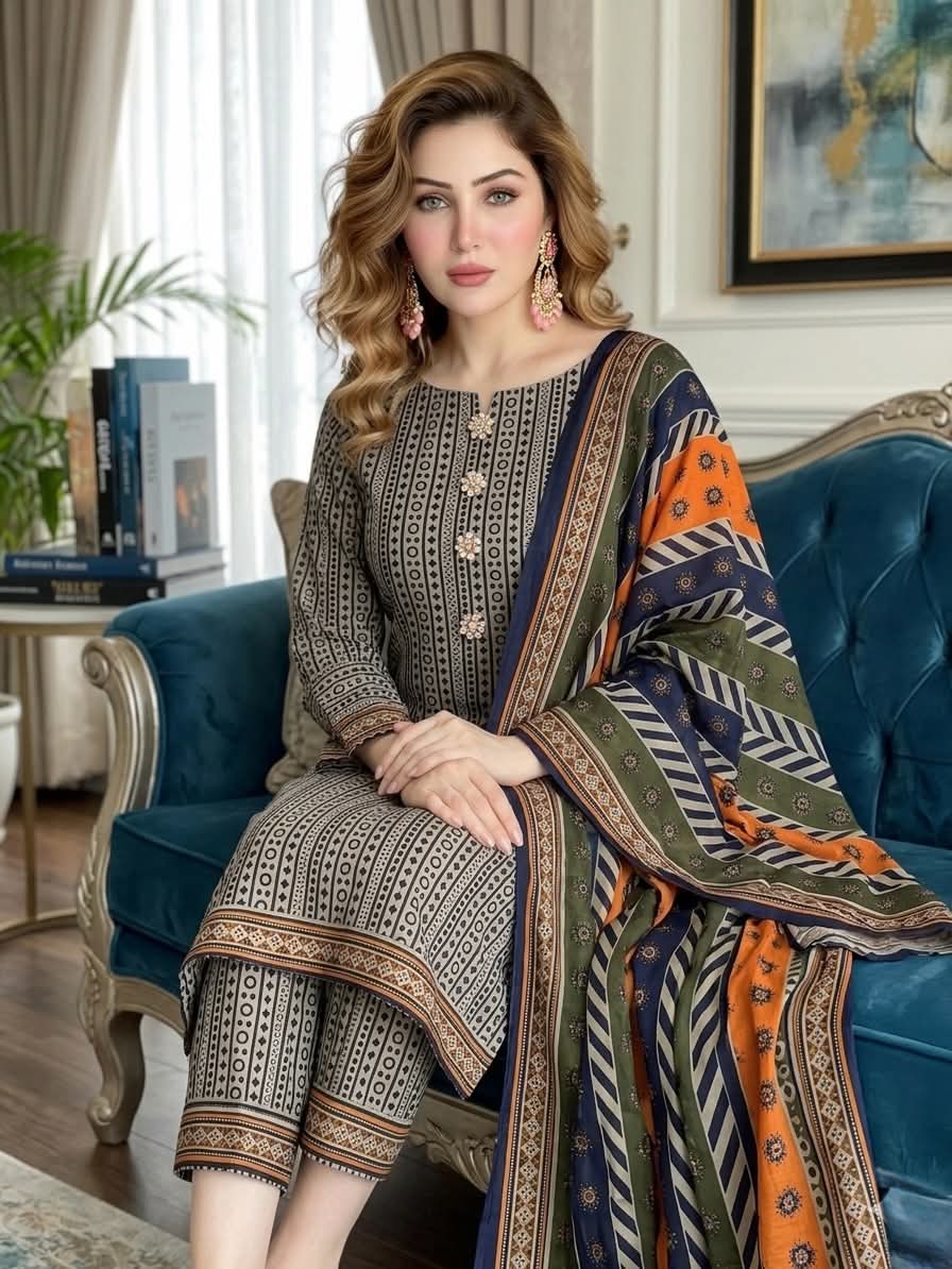 3pc Bin Saeed Lawn Summer Dress