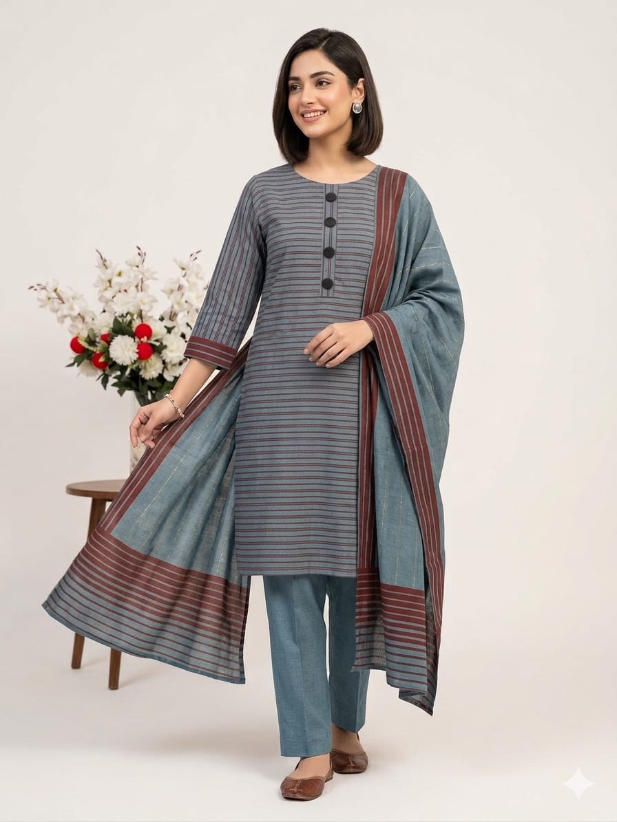 3pc Swiss Lawn Summer Dress