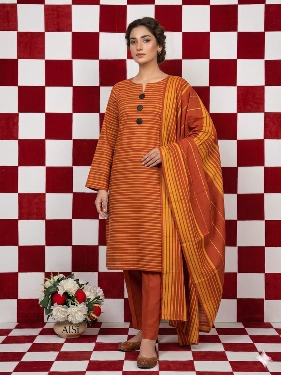 3pc Swiss Lawn Summer Dress